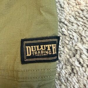 Duluth Trading Co Olive Ripstop Shirt with Logo Patch